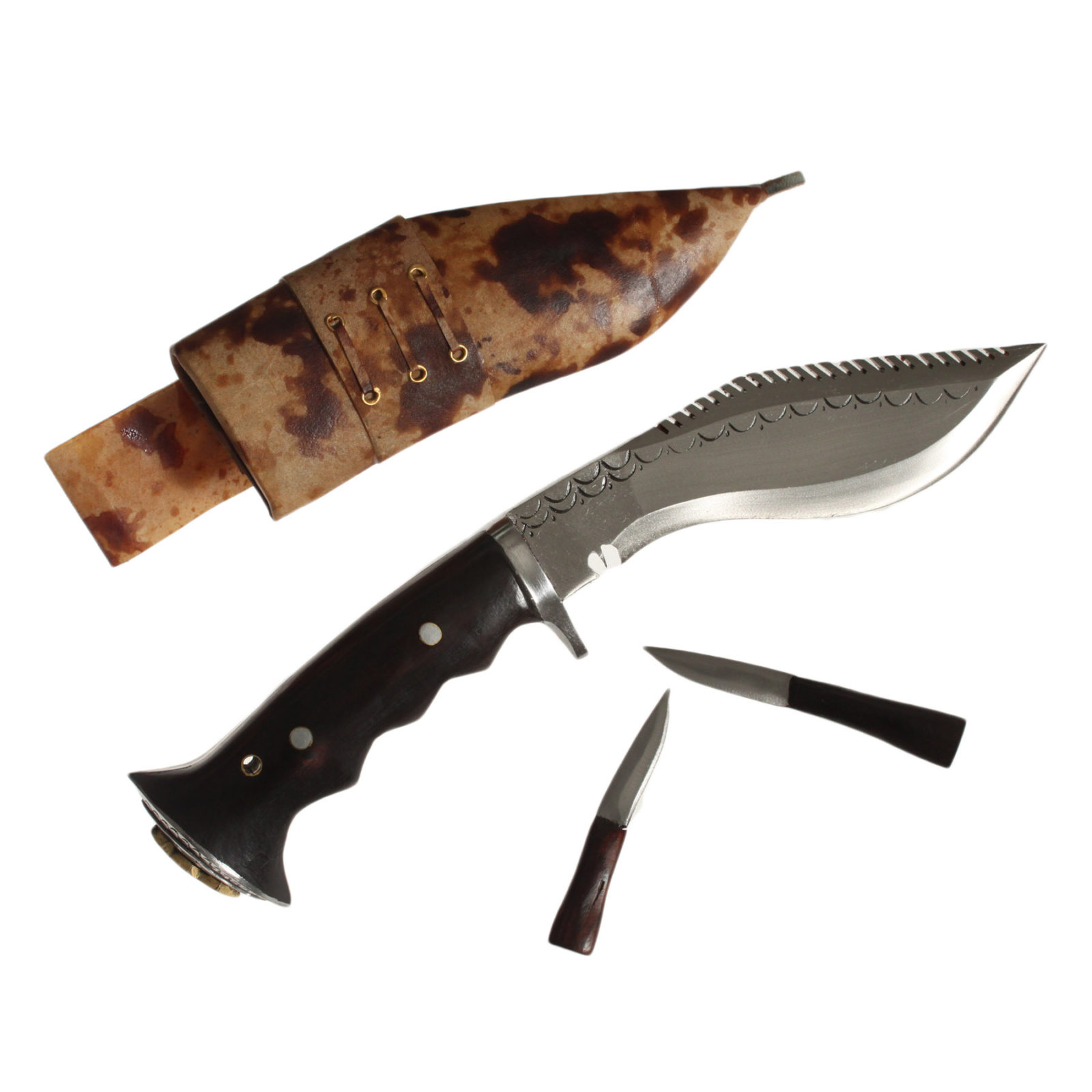 6 inch hand forged blade Dragon Kukri with serrated spine